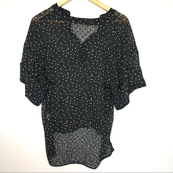SOLD Cabi sheer swiss dot short sleeve blouse - Picture 5 of 7